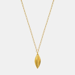 Simple Leaf Chain Necklace Gold Plate