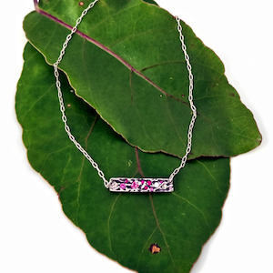 Homewares: River Pendant Oxidized Silver Synthetic Sapphires