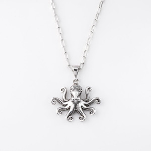 Kraken Octopus Charm Pendant Silver