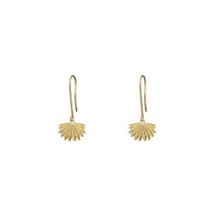 Mini Fan Tail Hook Earrings Gold Plate