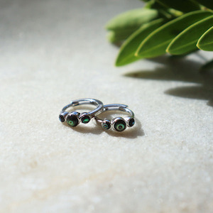 Homewares: Paua Shell Huggies Earrings Silver