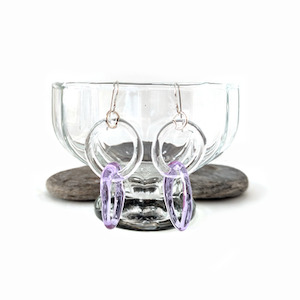 Homewares: Glass Link Earrings Lilac