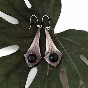 Homewares: Silver Lanterns Earrings with Pounamu