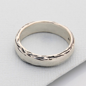 Homewares: Side Bark Ring Silver