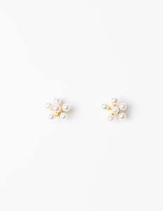 STELLA + GEMMA EARRING - GOLD PEARL CLUSTER