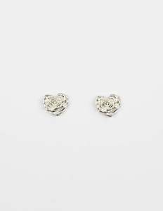 STELLA + GEMMA EARRING - HEART SHAPED FLOWER SILVER