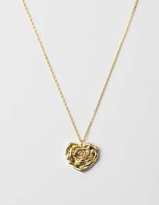 Stella + Gemma Necklace - Gold Flower Heart