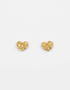 STELLA + GEMMA EARRING - HEART SHAPED FLOWER GOLD