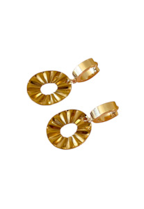 Jewellery: PENNY FOGGO FLOWER WHEEL HUGGIES - GOLD