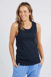 Elm Rib Crew Tank - Navy