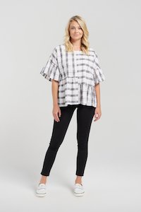 ZAFINA ANDREA TOP - TUSCAN PLAID