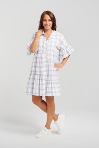 Zafina Kiera Dress - Oat Plaid