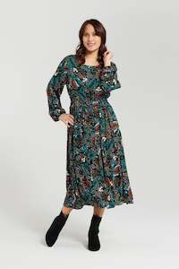 Zafina: ZAFINA PHAEDRA DRESS - BLACK FLAX