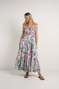 Ivy + Jack Isabella Watercolour Strappy Tiered Maxi Dress