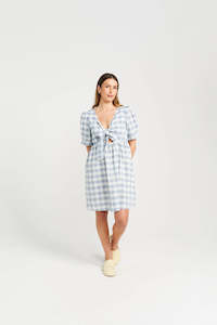 THING THING DAZZLE DRESS - MARINE CHECK