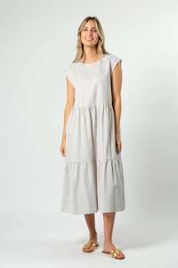 STELLA + GEMMA RANIA DRESS - MUSHROOM STRIPE