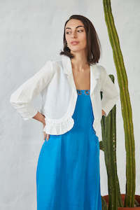 VERGE FRILL JACKET - WHITE