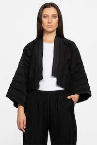 REPERTOIRE AKARI CROP KIMONO - BLACK