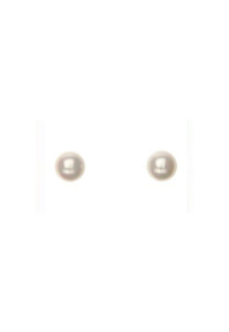 Gregory Ladner 6mm White Pearl Stud - Rhodium