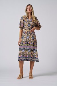 Loobies Mira Shirt Dress - Indigo Multi