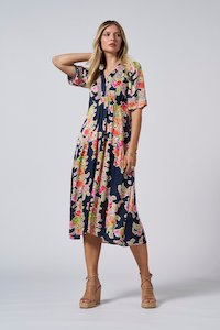 Loobies Story Sante Midi Dress - Indigo Multi