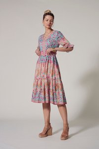 LOOBIES STORY RAVELLO DRESS - AQUA MULTI