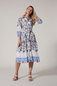 LOOBIES STORY CALLIOPE SHIRT  DRESS - WHITE MULTI