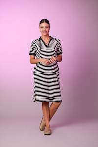 NEWPORT JERICO STRIPE DRESS - BLACK STRIPE