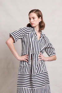 Neris Bi Line Dress - Ink Stripe