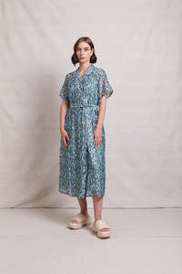 NERIS BOW RIVER WRAP DRESS - TRANQUIL