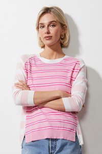 Z&p Multi Stripe Jumper - White