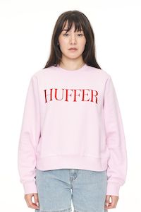 Womens Hoods Sweats: HUFFER CLASSIC CREW 350/EDITORIAL - BLOSSOM