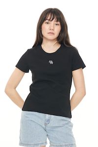 Huffer Hfr Rib Slim Tee - Black