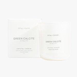 Green Calcite Crystal Candle | Vitality