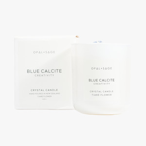 Sanctuary: Blue Calcite Crystal Candle | CREATIVITY