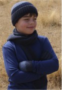 Kids Merino Possum Stripe Rib Beanie