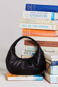 Crystal Bag - Black Bubble Leather