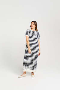 Squiggle Dress - Unbleached Navy