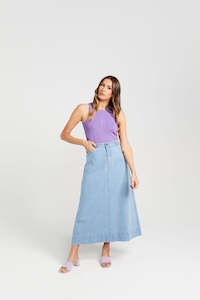 Womenswear: Bettie Skirt - Stone Wash Denim