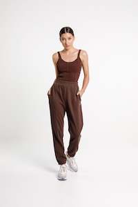 Womenswear: Slow Down Trackie - Sale - Chocolate