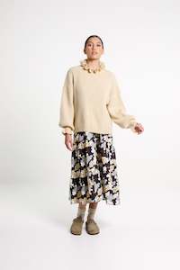 Ruffle Emma Jumper - Sale - Latte