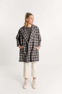 Womenswear: Trixie Coat - Sale - Charcoal Plaid