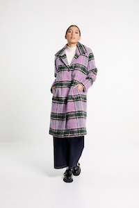 Womenswear: Quinn Coat - Sale - Lavendar Plaid