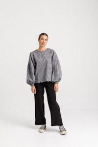 Womenswear: Billow Top - Sale - Black Grain