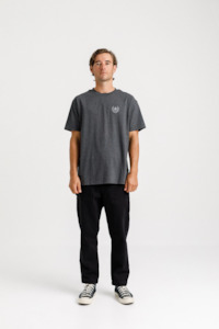 Ample Tee - Coal Marl Collegiate Print