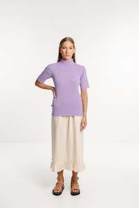 Womenswear: Short Sleeve Turtle Neck - Sale - Purple Rose