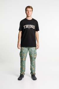 Womenswear: SS Tee - Sale - Black with Camo College Print