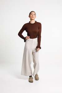 Peggy Pant - Sale - Cream Latte Check