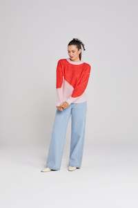 Womenswear: Split Jumper - Pinky Tomato