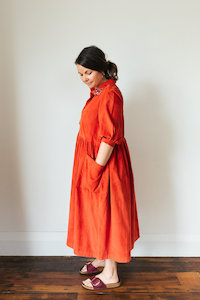 Queen Jane Shirt Dress in Corduroy (hand embroidery optional extra)